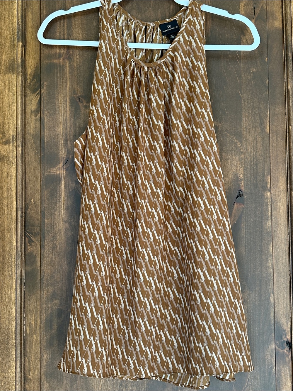 Worthington Tan and White Geometric tank